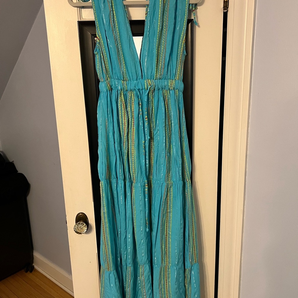 Elan Light Blue Embroidered Dress SZ Sm